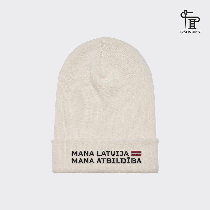 Izšūta ziemas cepure "Mana Latvija"