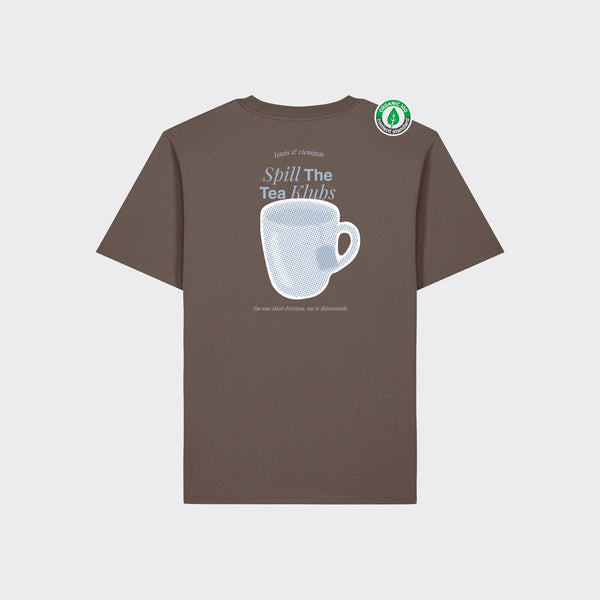 Organiskās kokvilnas T-krekls "Spill the tea klubs"