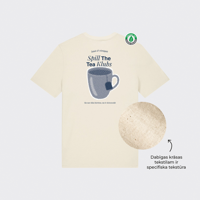 Organiskās kokvilnas T-krekls "Spill the tea klubs"