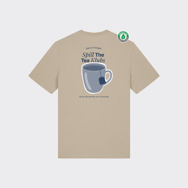 Organiskās kokvilnas T-krekls "Spill the tea klubs"