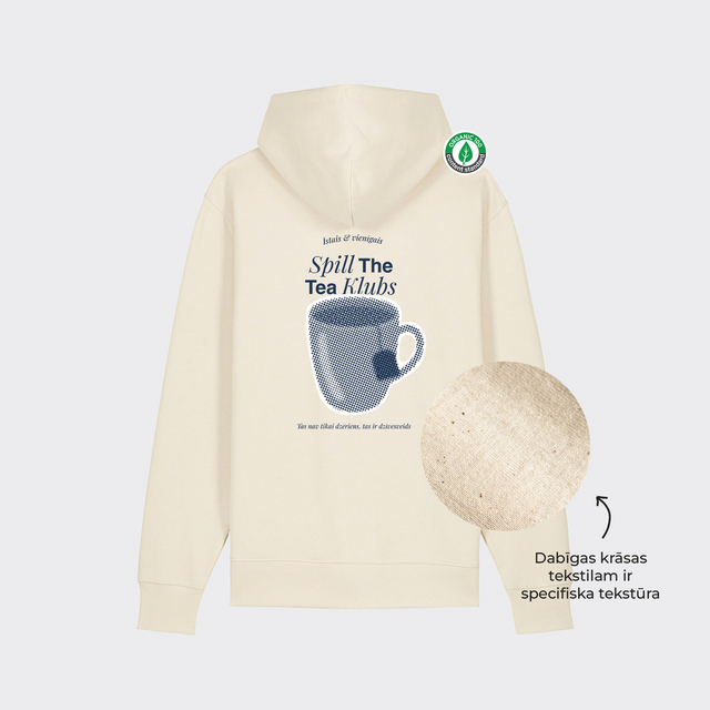 Organiskās kokvilnas hūdijs "Spill the tea klubs"