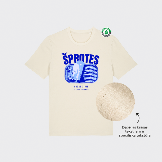 Organiskās kokvilnas T-krekls "ŠPROTES"