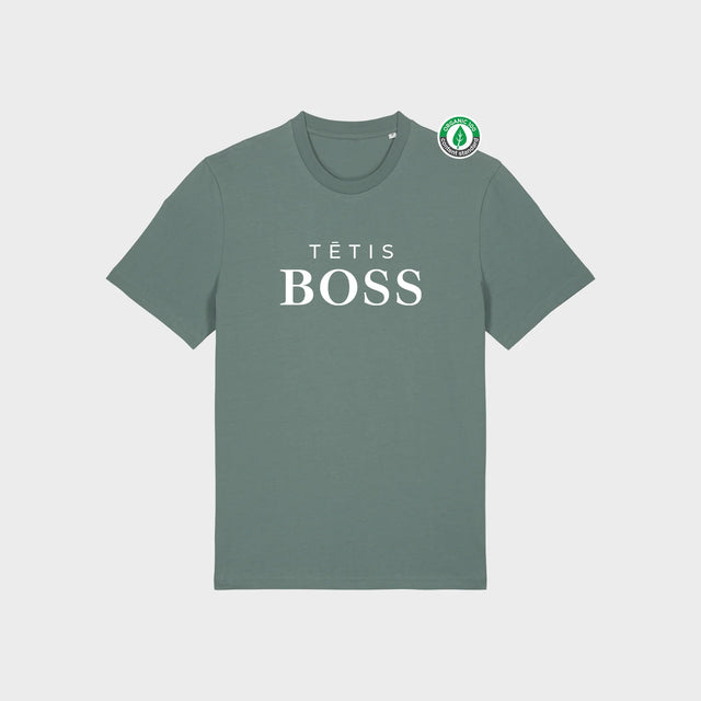 % Pasteļzaļš, M izmēra T-krekls "Tētis BOSS" #15