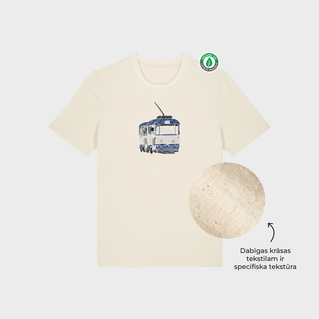 Organiskās kokvilnas T-krekls "Tramvajs"