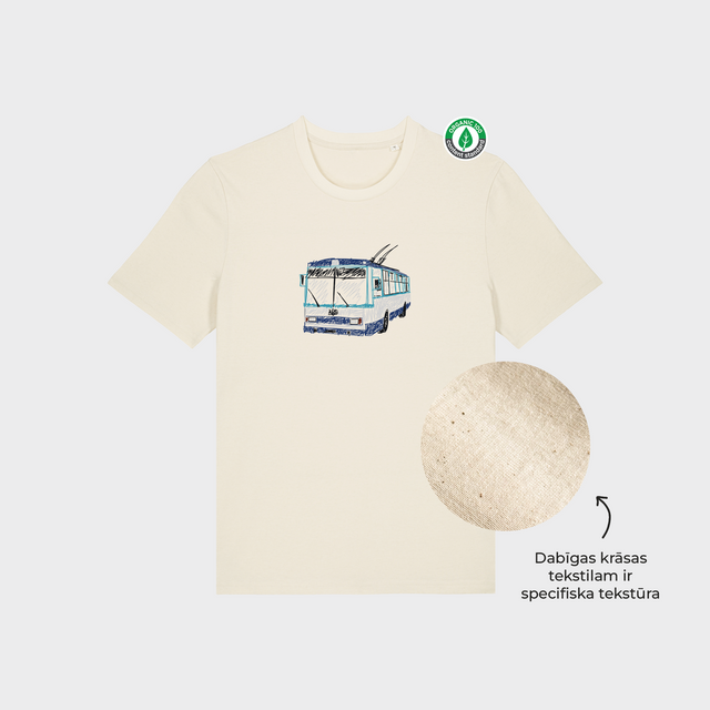 Organiskās kokvilnas T-krekls "Trolejbuss"