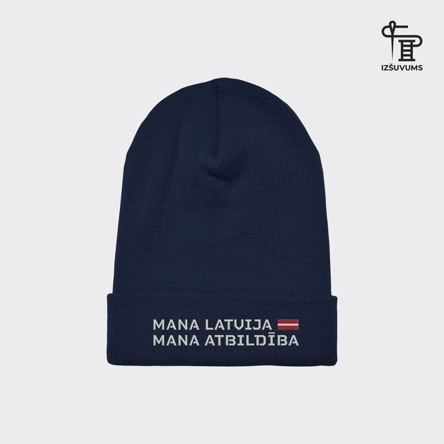 Izšūta ziemas cepure "Mana Latvija"