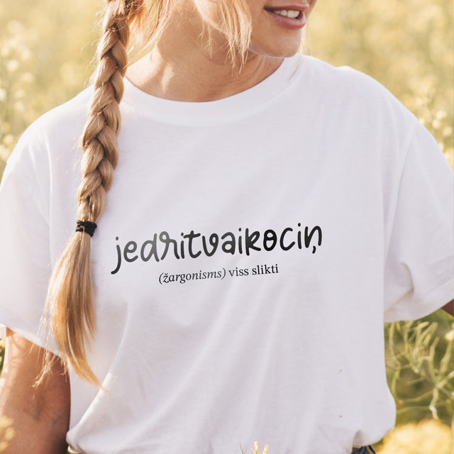 Organiskās kokvilnas T-krekls "jedritvaikociņ"
