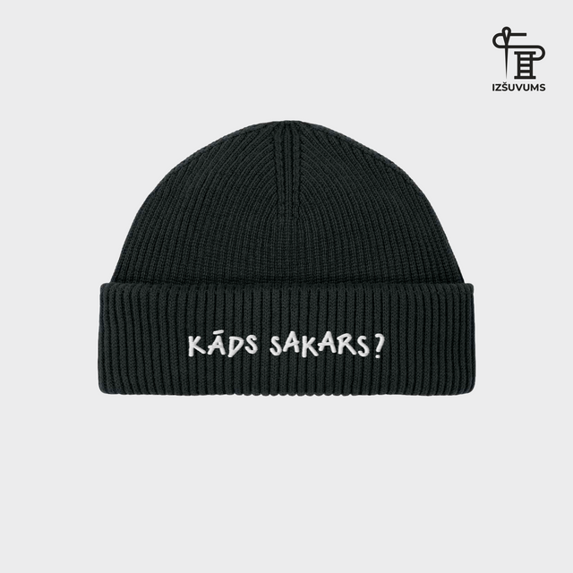 Izšūta ziemas cepure "Kāds sakars?"
