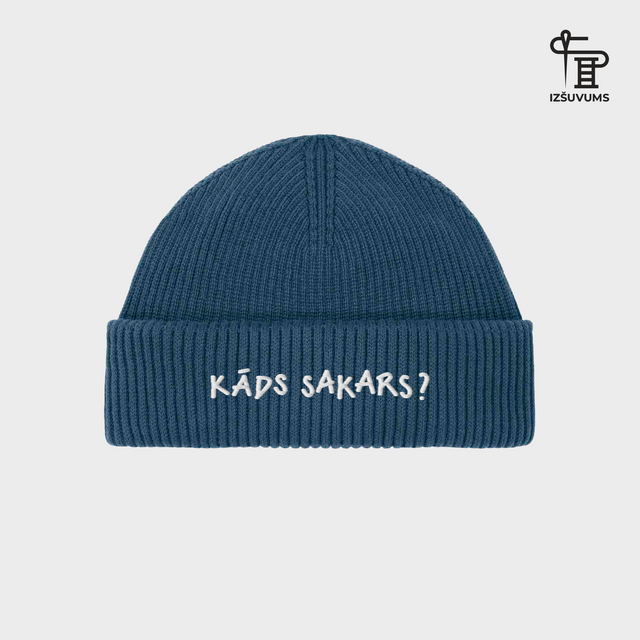 Izšūta ziemas cepure "Kāds sakars?"