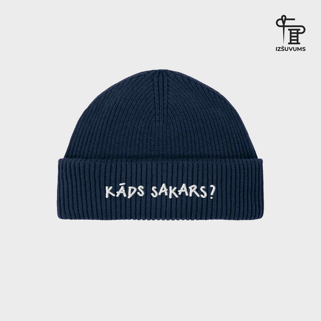 Izšūta ziemas cepure "Kāds sakars?"