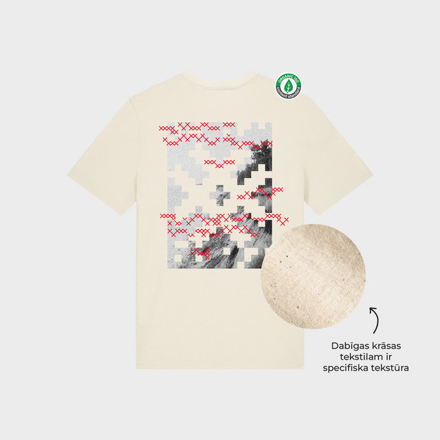 Organiskās kokvilnas T-krekls "Kāpa rakstos"