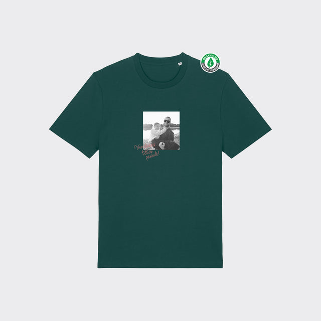 Organiskās kokvilnas T-krekls "Personalizēts retro foto"