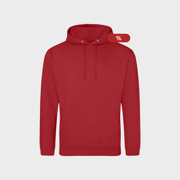 % Sarkans 2XL izmēra JH001 hūdijs ar Tavu dizainu