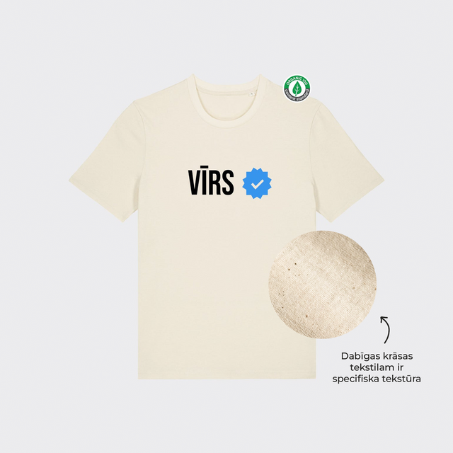 Organiskās kokvilnas T-krekls "verified VĪRS"