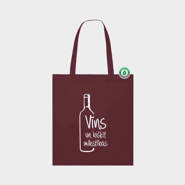Auduma maisiņš "Vīns un bišķīt mīlestības"