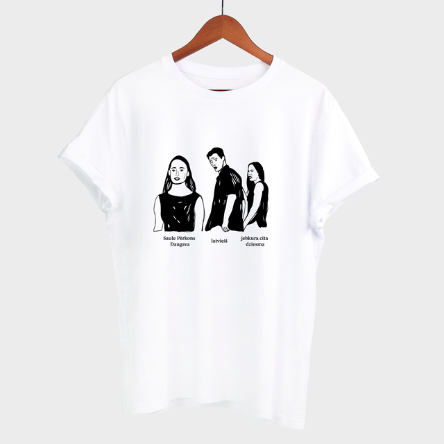 T-krekls "Latvieši - Saule, Pērkons, Daugava"
